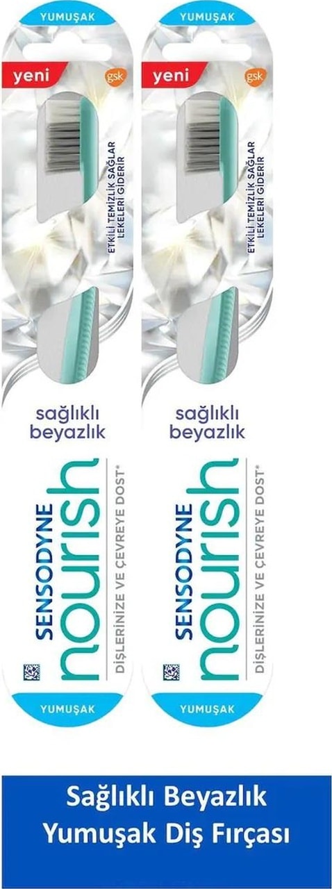 Sensodyne Nourish Beyazlık Yumuşak Diş Fırçası 2'li Şeffaf
