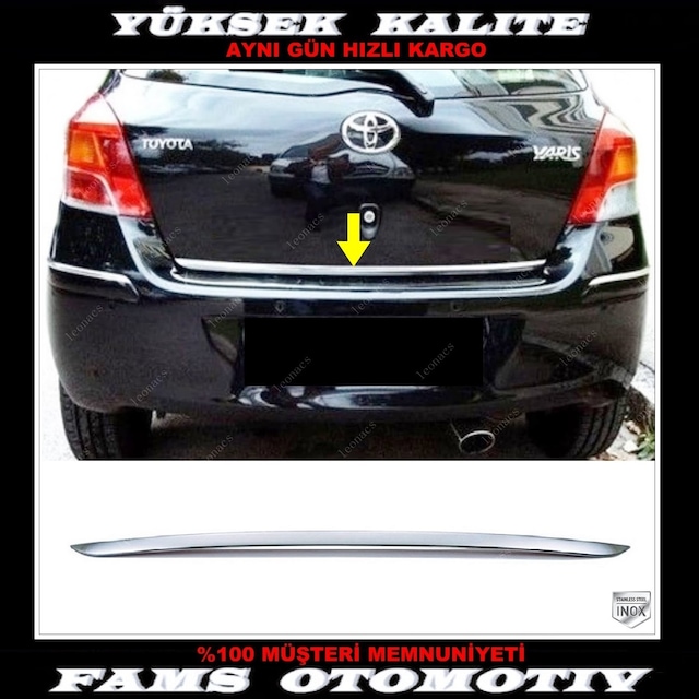 Toyota Yaris Krom Bagaj Alt Çıtası 2005-2011 P.Çelik