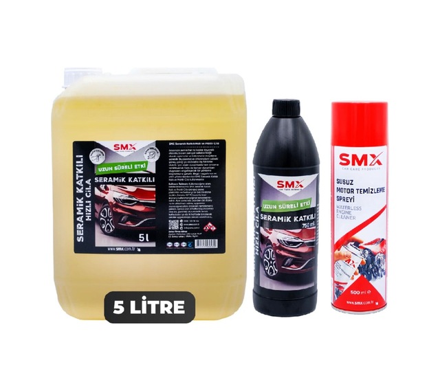 Seramik Katkılı Hızlı Cila 5 Lt - 750 Ml - Susuz Motor Temizleme 500 Ml Uyumlu