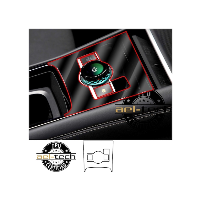 Volkswagen Tiguan Uyumlu Vites Etrafı Piano Black Tpu Koruyucu 2024-2026