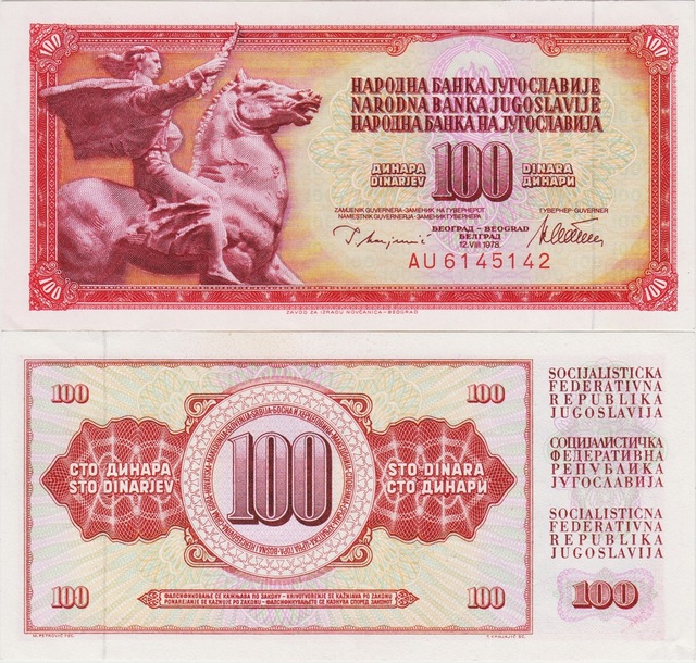 Yugoslavya 100 Dinar 1978 Çilaltı.