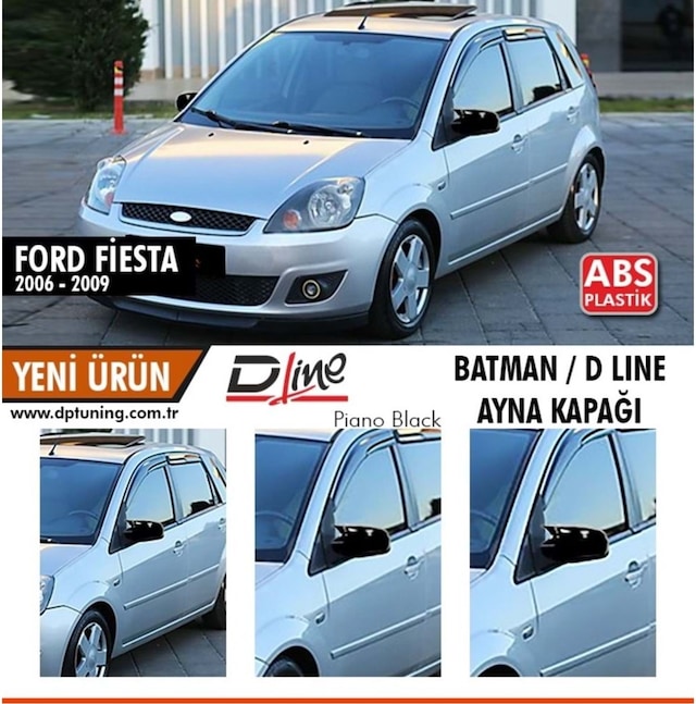 Fiesta 2006-2009 Yarasa Ayna Kapağı Plastik Parlak Siyah