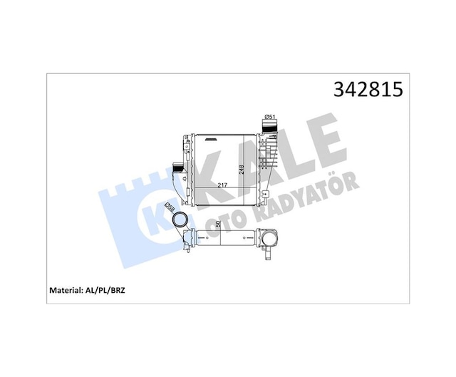 Turbo Radyatörü Kale 342815 Peugeot Rifter / 3008