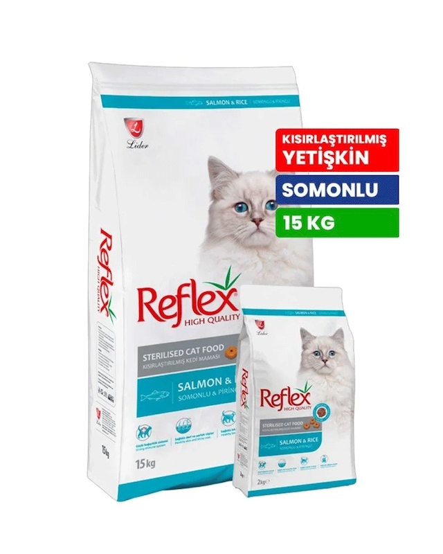 Reflex 15 Kg Kısırlaştırılmış Yetişkin Kediler İçin Somonlu Kuru Mama - Rfl - 204