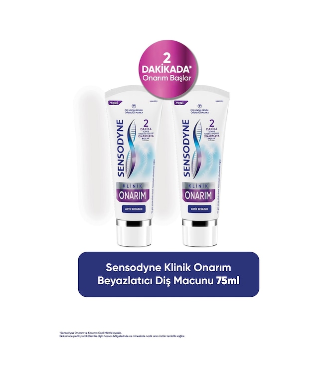 Sensodyne Klinik Aktif Beyazlık Diş Macunu 2 x 75 ML