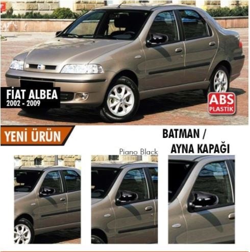 Fiat Albea 2002-2009 Batman Yarasa Ayna Kapağı Piano Black Abs