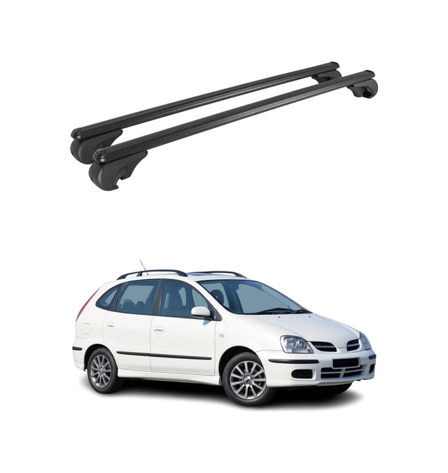 Nissan Almera Iı Hatchback Facelift 2003-2008 Arası Uyumlu Port Bagaj Taşıyıcı Ara Atkı Alüminyum Siyah 2 Parça