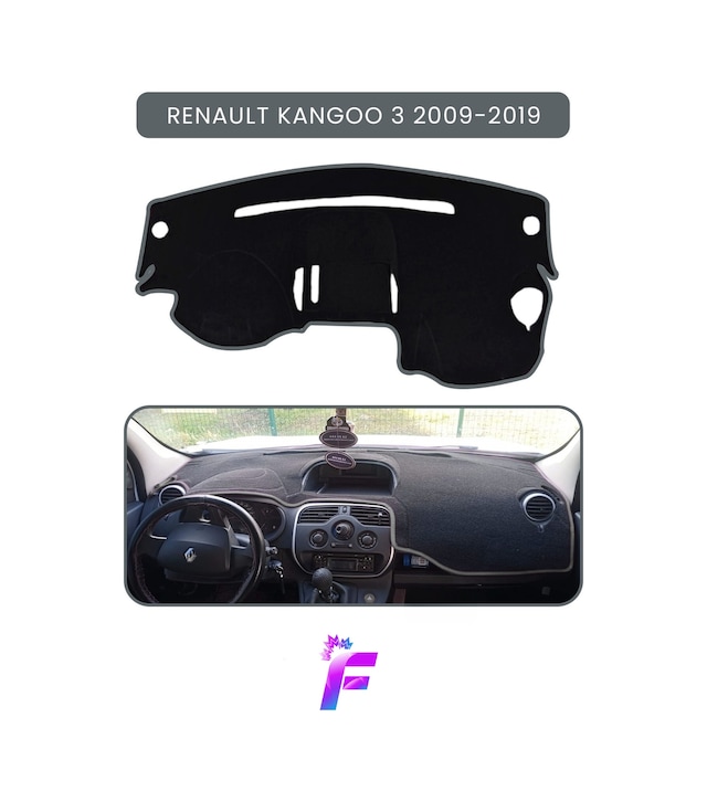 Renault Kangoo 3 2009-2019 Torpido Örtüsü Güneşten Korur Kolay Montaj Tam Uyum Kaymaz A38 Torpido Halısı