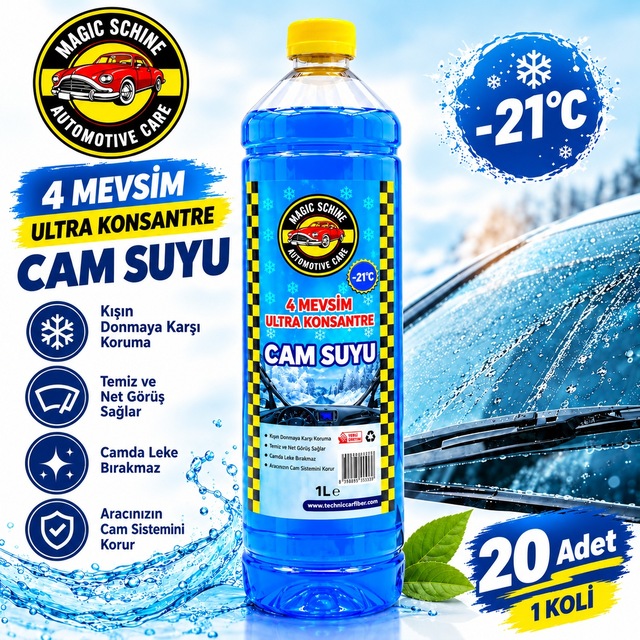 20'li Cam Suyu Antifrizli Şampuanlı 1 Litre