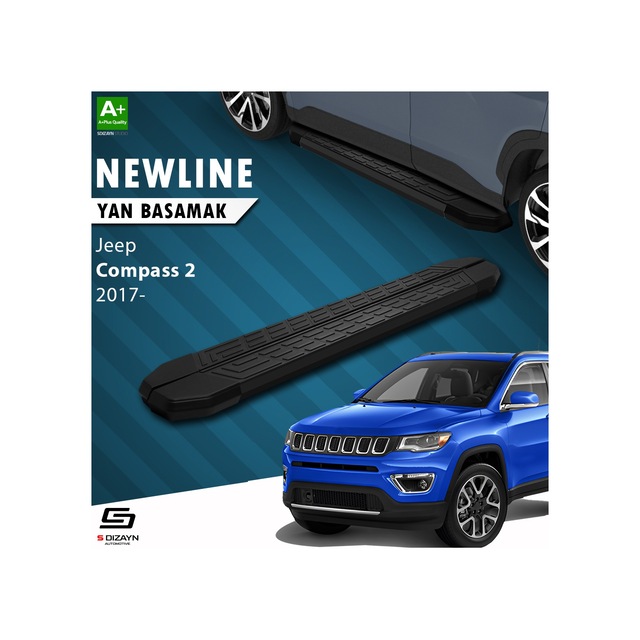 S-dizayn Jeep Compass 2 Newline Siyah Yan Basamak 173 Cm 2017 Üze