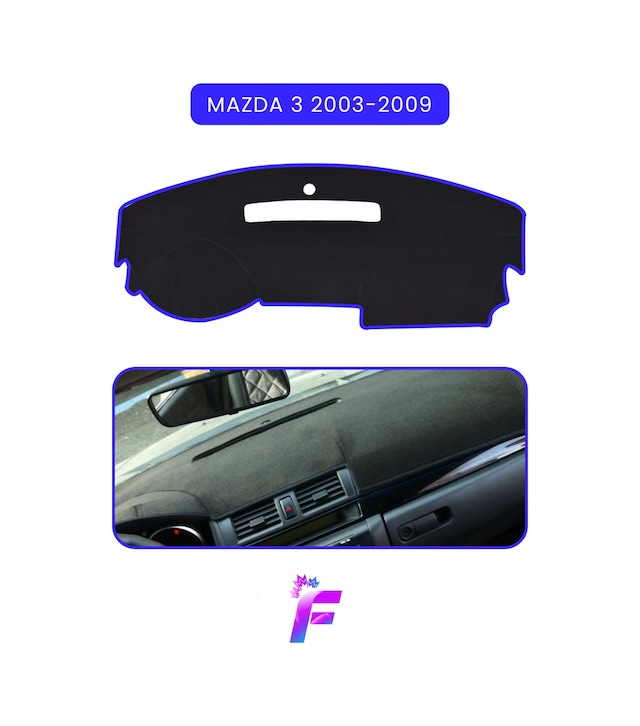 Mazda 3 2003-2009 Uyumlu Torpido,panel Örtüsü Hızlı Ve Kolay Montaj Kaymaz Tasarım Td29 Torpido Halısı