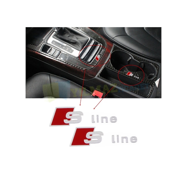 Audi S Line Direksiyon Vites Torpido Anahtarlık Logo Metalize 2 Adet