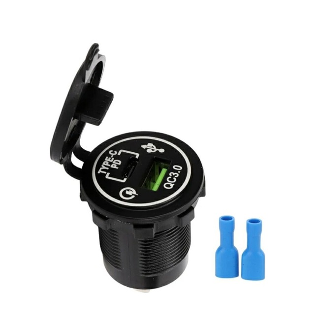 Ic-266c-5 12-24 Volt Usb Qc3.0 + Pd Type-c Pano Tipi Çakmaklık Soketi 41 Mm
