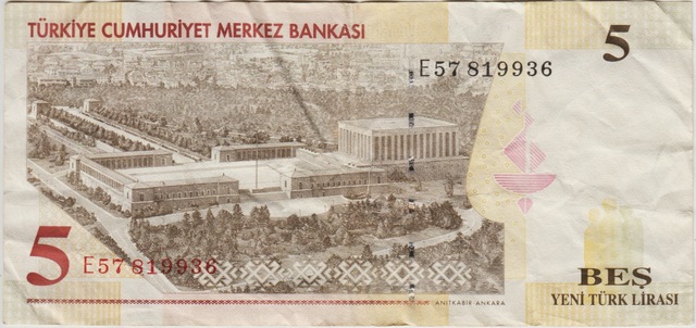 8. Emisyon 5 Ytl E57 Yeni Türk Lirası. Çok Temiz.