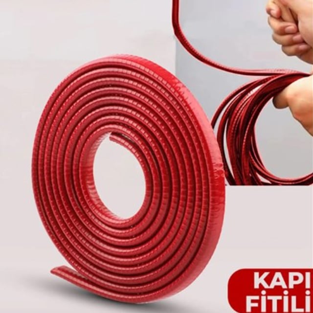 Araç Kapı Koruma Fitili Çarpma Çizilme Önleyici Fitil Kırmızı 5Mt