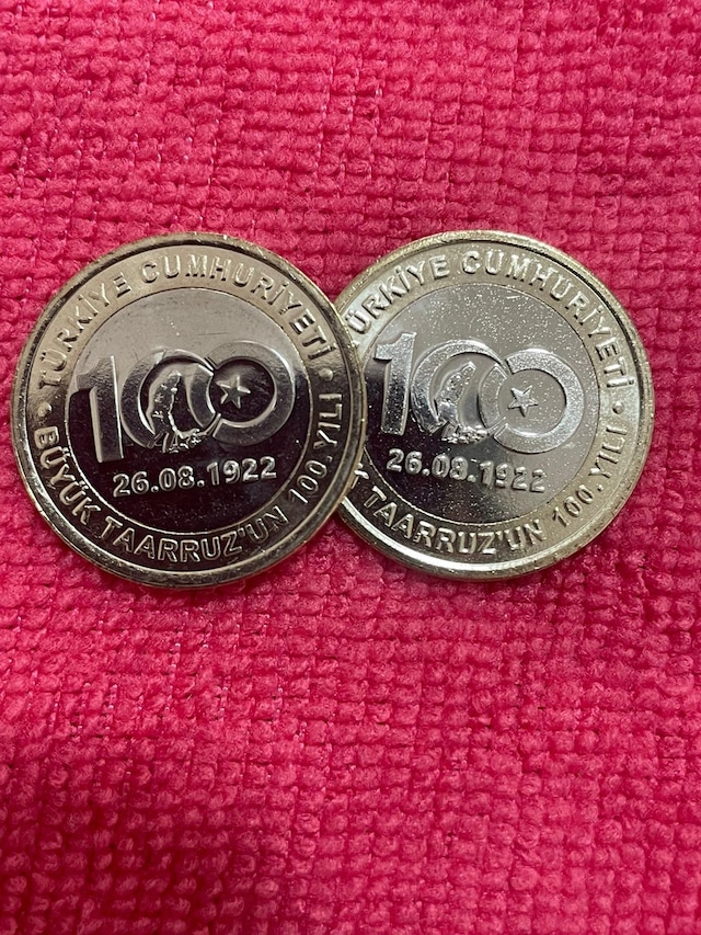 Taaruz Hatıra Para 1 Lira Ters ve Düz Şekilde