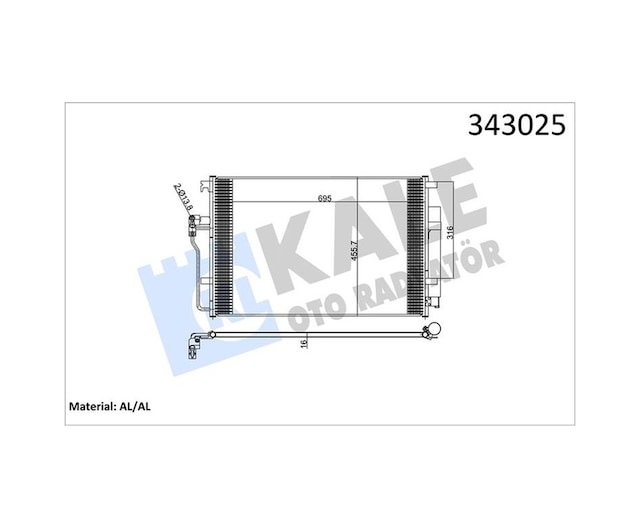 Klima Radyatörü Kale 343025 Mercedes-benz Sprinter 2006+ / Volkswagen Crafter 2006-2018 Oem 9065000054