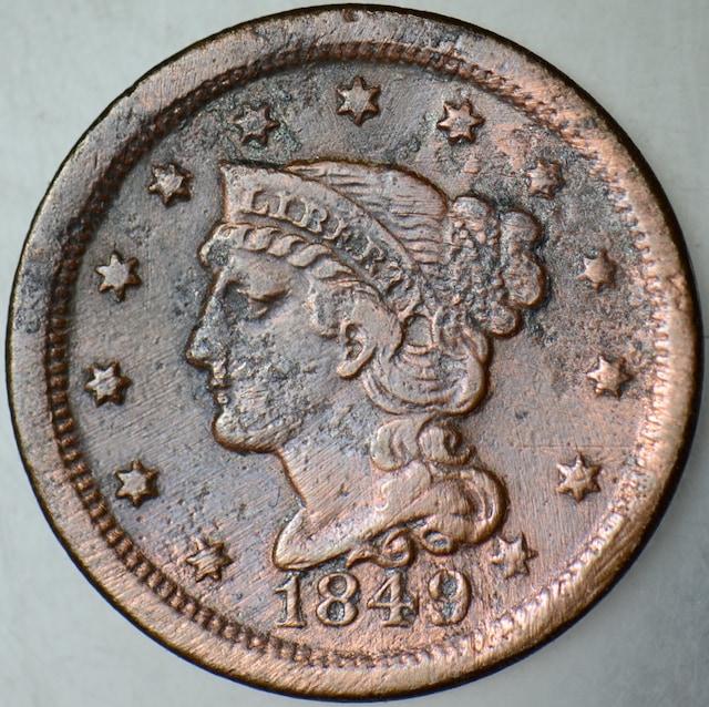 Amerika 1 Cent 1849 Braıded Haır.