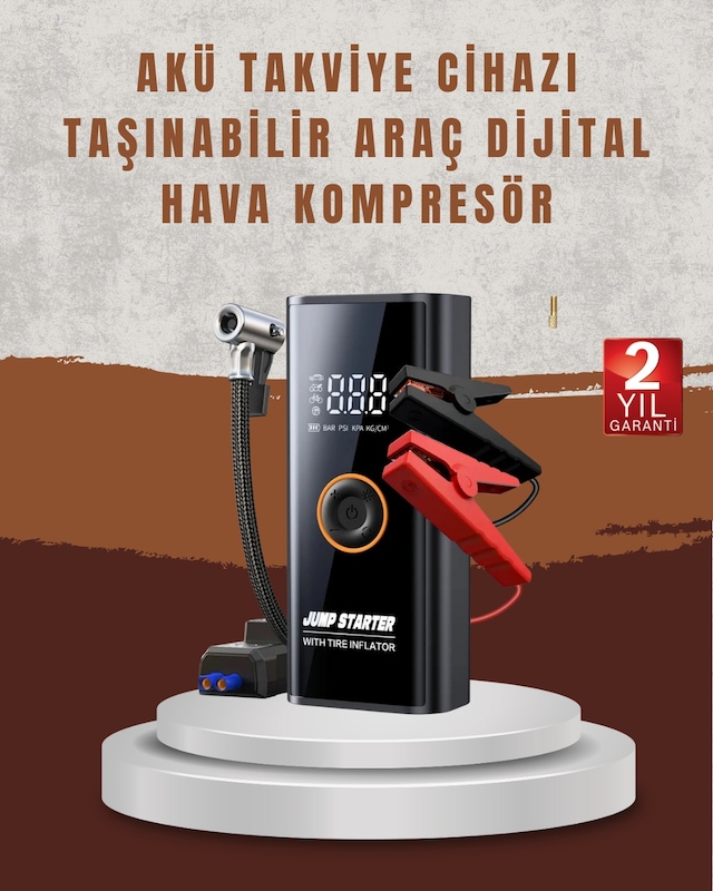 Tek Çok Fonksiyonlu Araç Yol Yardım Kiti Jump Starter Ve Lastik Pompası Najmaddin