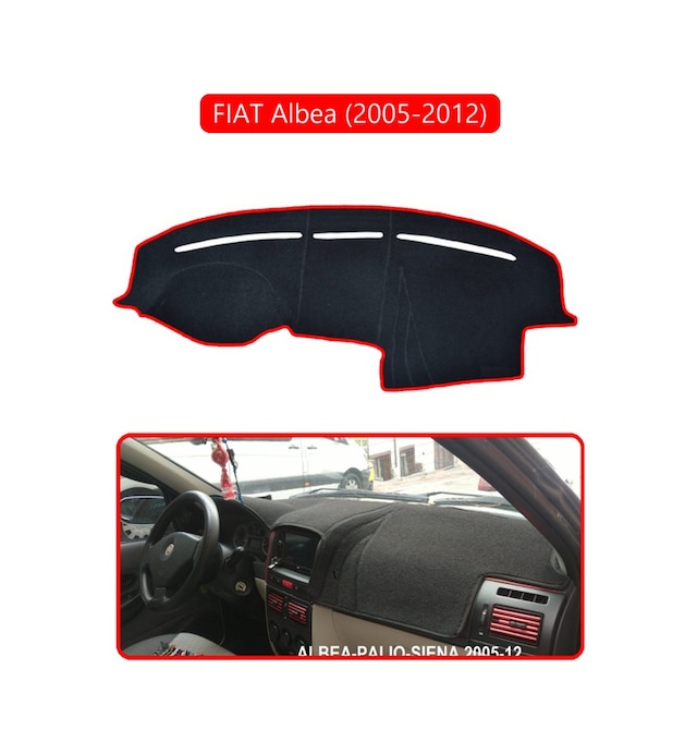 Fıat Albea 2005-2012 Modellerine Uyguntorpido Koruma Halısı Kırmızı Kenar
