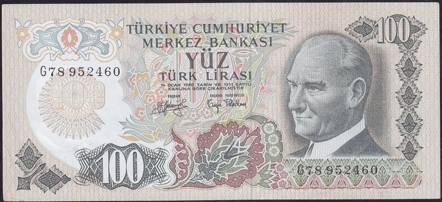 6.Emisyon 2.Tertip 100 Lira G78 952460 Çilalti Çil