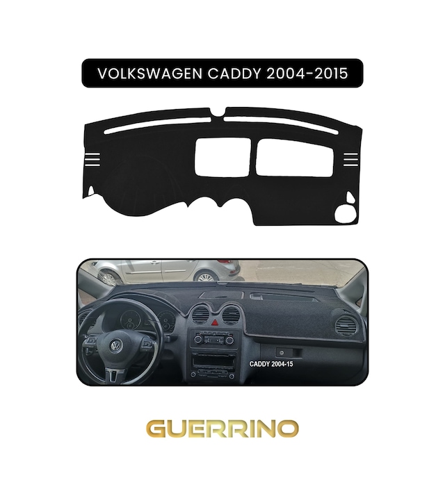 Volkswagen Caddy 2004-2015 Torpido Koruma Halısı Siyah Kenar