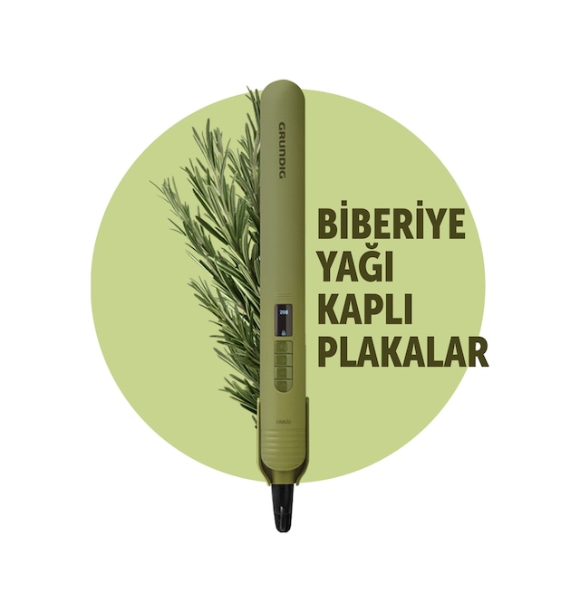 Grundig HS 7031 Botanika Biberiye Yağı Kaplı Plakalı İyonik Saç Düzleştirici