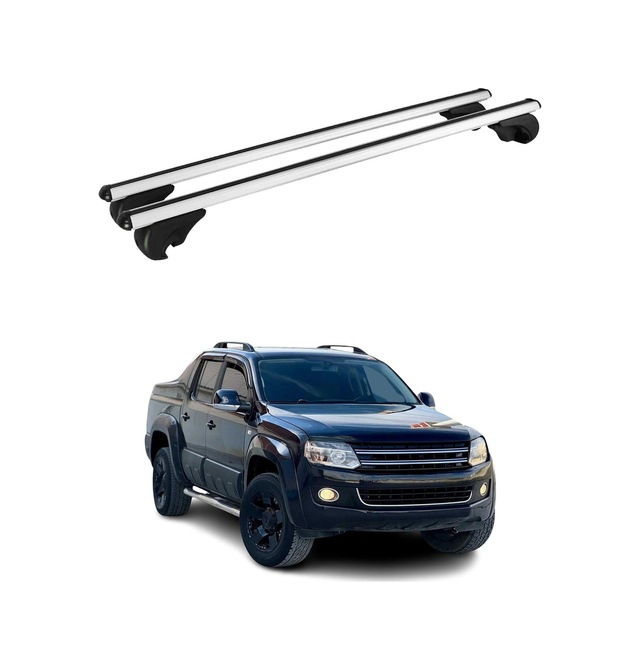 Vw Amarok I 2010-2020 Arası Uyumlu Port Bagaj Taşıyıcı Ara Atkı Alüminyum Gümüş 2 Parça