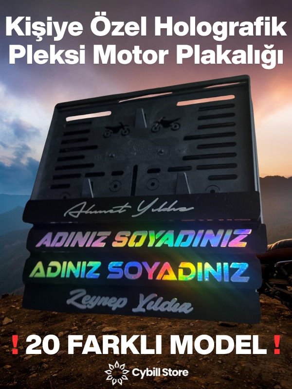 Kişiye Özel Motor Pleksi Plaka Hologram Yazı İstediğinizi Yazdırın