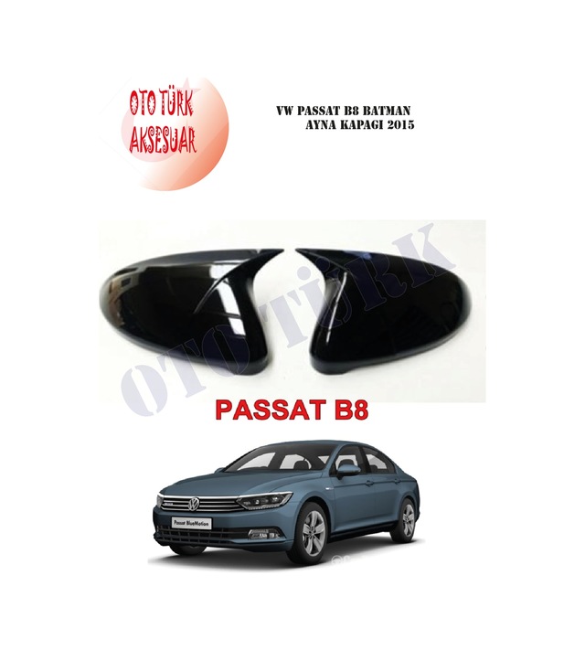 Vw Passat B8 Yarasa Batman Ayna Kapağı 2015 Piano Black