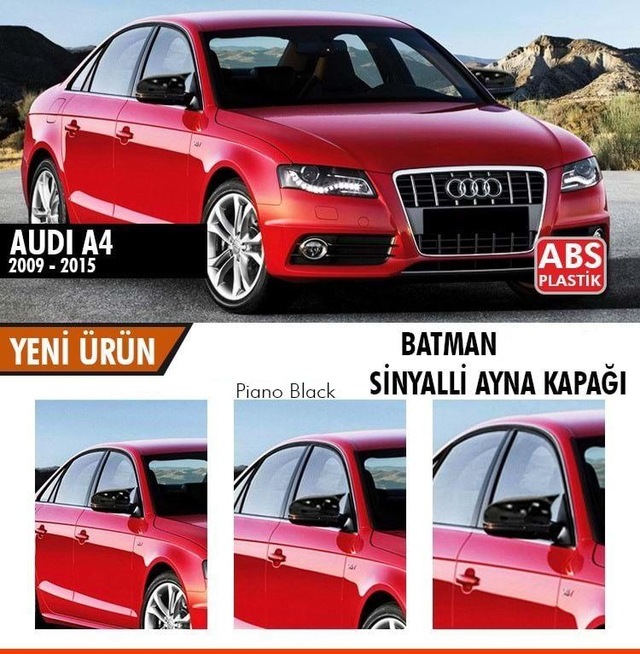 Audi A4 B8 Batman Yarasa Ayna Kapağı Piano Black / 2009 - 2014