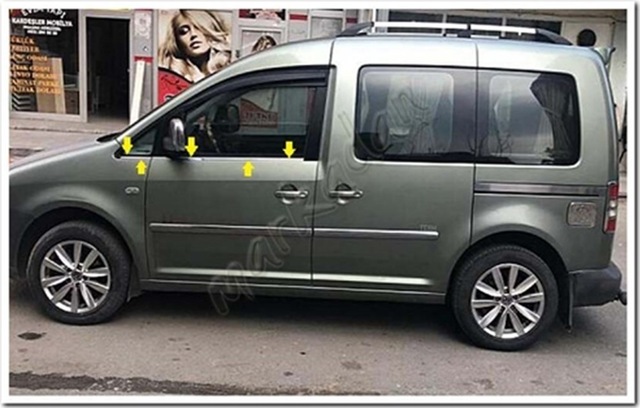 Markadan Vw Caddy Krom Cam Çıtası 2004-2014 4 Parça Paslanmaz Çel