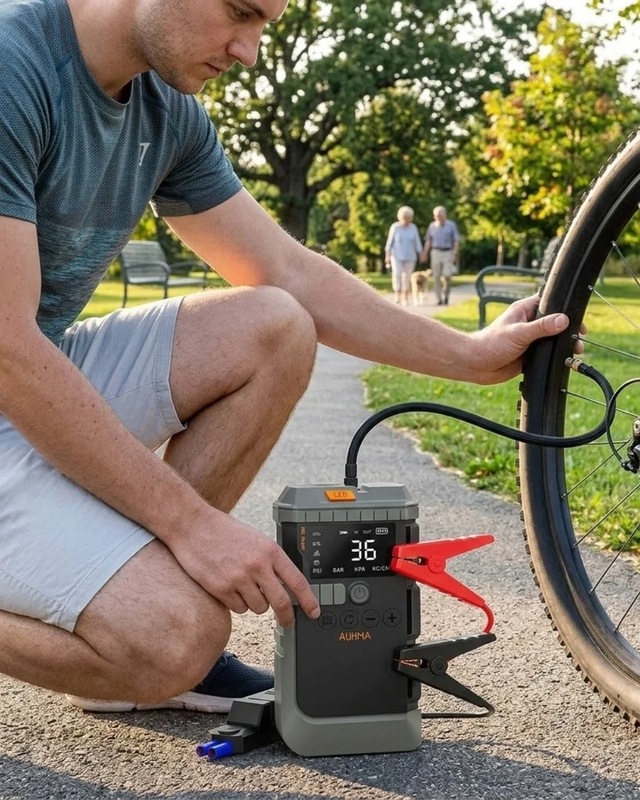 Ers Araç Lastik Basınç Pompası Akü Takviye Powerbank Ve Sos Işıklı Çok Fonksiyonlu Cihaz