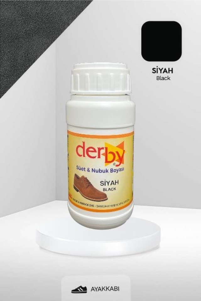 Derby Siyah Süet & Nubuk Deri Boyası 250 Ml / Süet Nubuk Ayakkabı Boyası