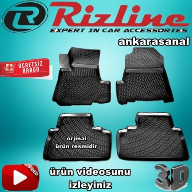 Honda Crv 3D Paspas Havuzlu Siyah 2007-2013 Arası 4 Prç N11.22621