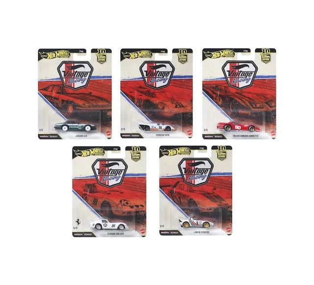 Hot Wheels Premium Car Culture Vintage Racing 5'li Set Porsche 917k Ferrari 250 Gto Lancia Stratos Beyaz