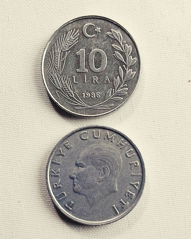 10 Lira 1986 Eski Koleksiyon Madeni Para.