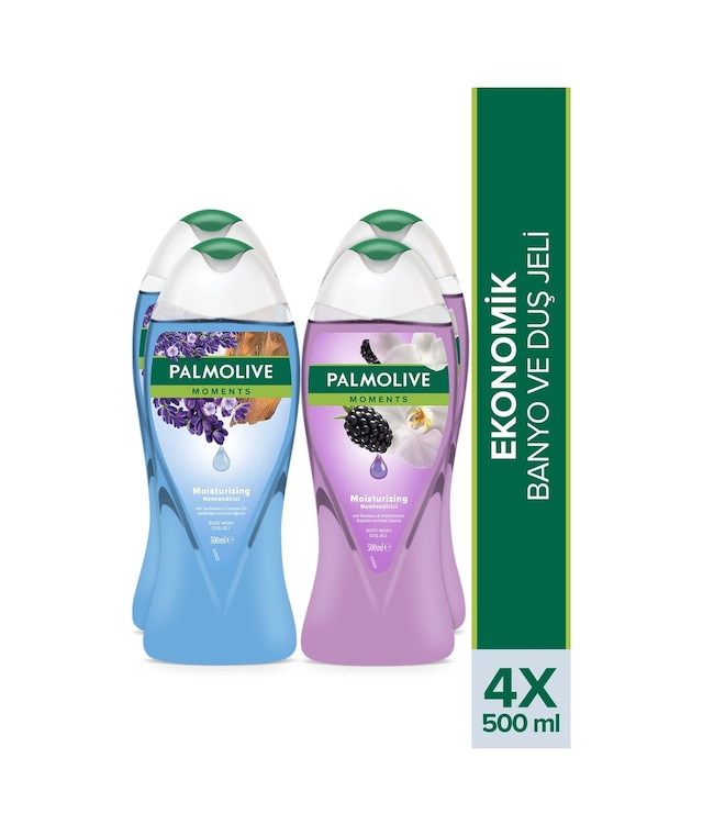 Palmolive Moments Sandal Ağacı Lavanta & Böğürtlen Orkide Nemlendirici Duş Jeli 4 x 500 ML