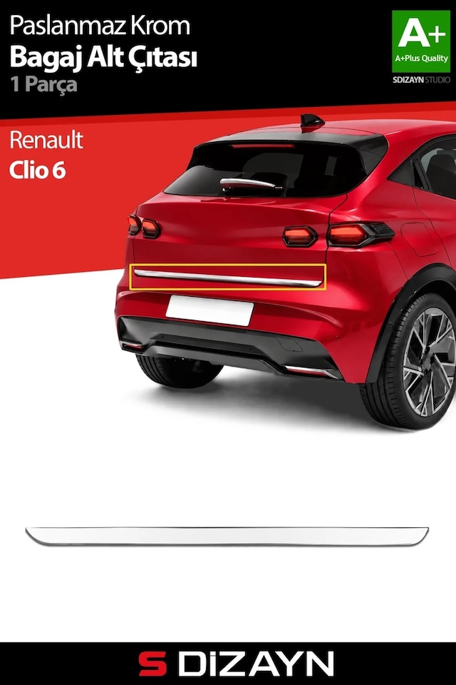 S-dizayn Renault Clio 6 Krom Bagaj Alt Çıtası 2025 Üzeri A+ Kalite