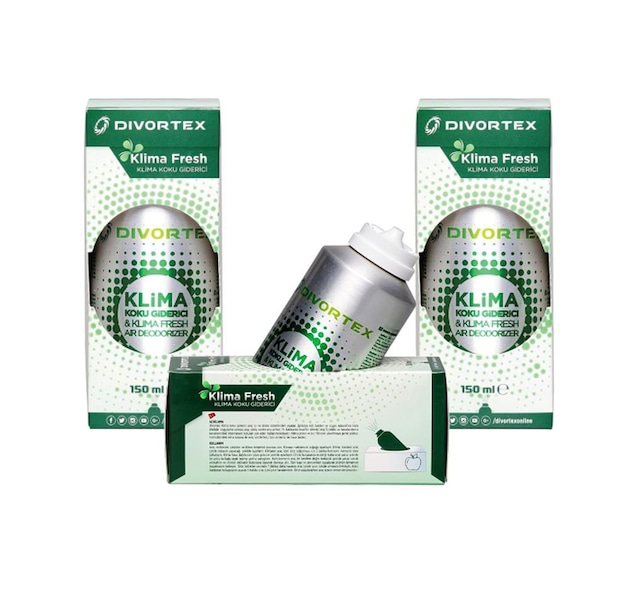 Divortex Klima Fresh - Klima Bombası - Yeşil Elma 3 x 150 ML