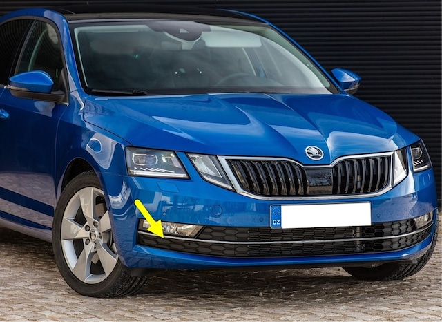 Skoda Octavia 3 17-20 Ön Tampon Sağ Sis Izgarası Krom 5E0807682G