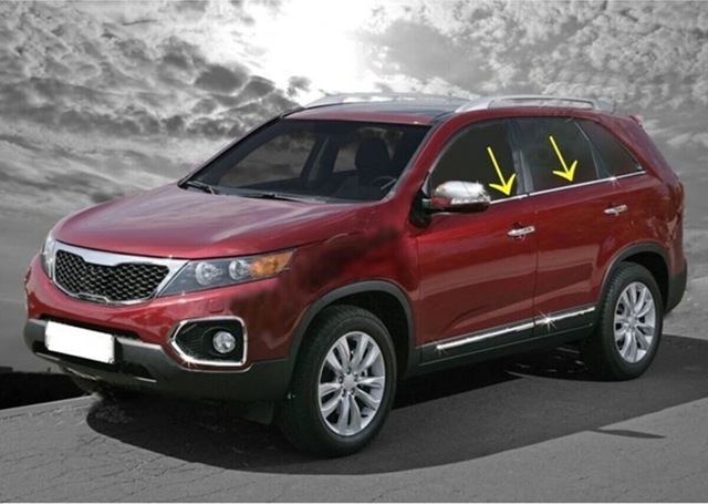 Kia Sorento Uyumlu 2002-2009 Krom Cam Çıtası 4 Parça Paslanmaz Çelik