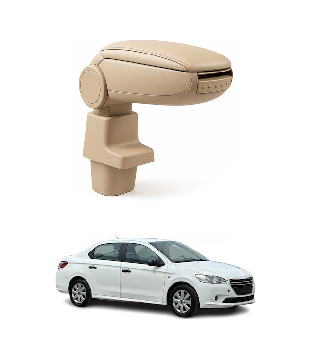 Peugeot 301 2012-2021 Uyumlu Kolçak Kol Dayama Bej Suni Deri Araca Özel