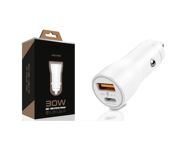 30w Usb Ve Usb-c Pd Araba Şarj Cihazı Şarj, İphone Ve Android Uyumlu, Çift Çıkışlı