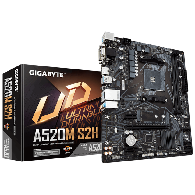 Gigabyte A520M-S2H AMD A520 5100 MHz (OC) DDR4 Soket AM4 mATX Anakart