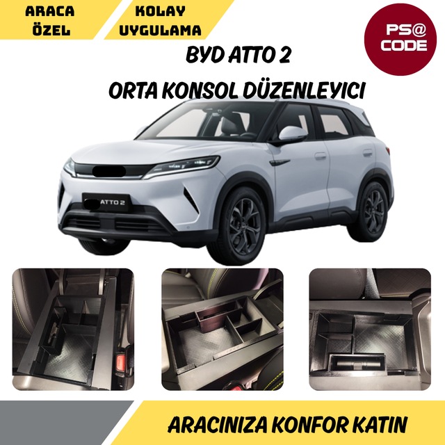 Byd Atto 2 Orta Kolçak Saklama Kutusu-organizer