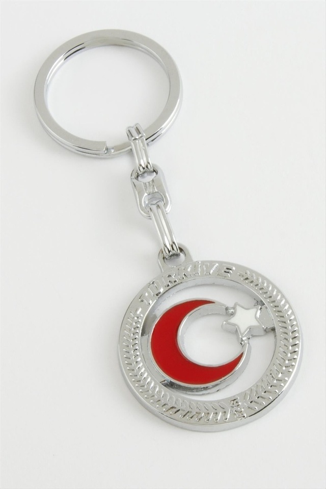 Ay - 728 - Yıldız Metal Anahtarlık - Spt-gld - Gümüş Rengi