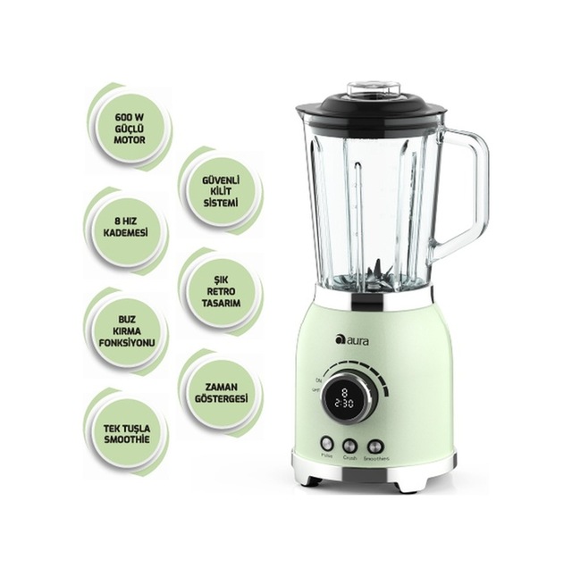 Aura AU11002Y 600 W Retro Blender Mint