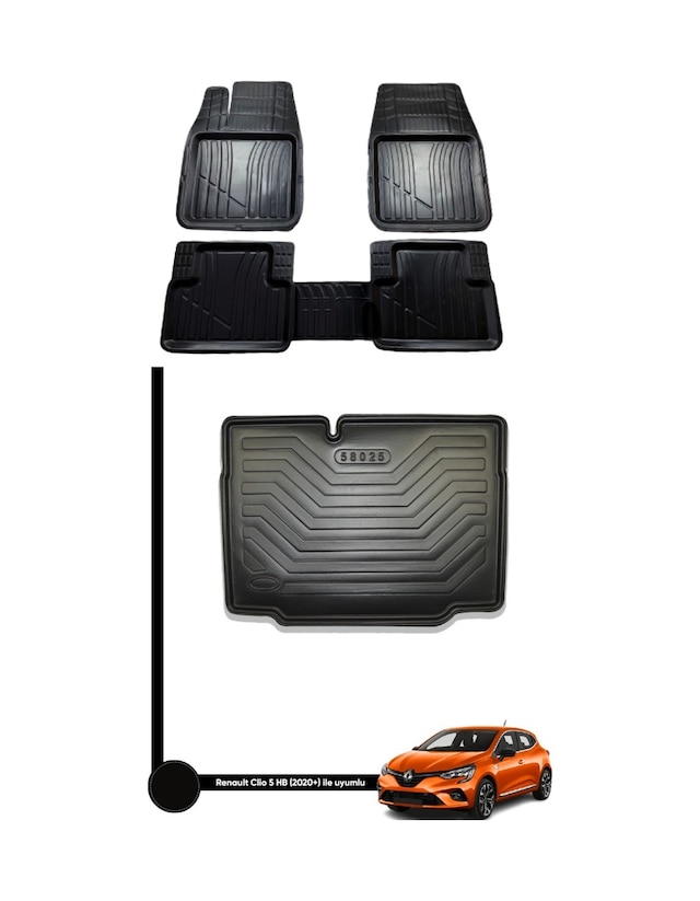 Renault Clio 5 Hb 2020+ Bagaj Havuzu+ Leto Oto Paspas Seti