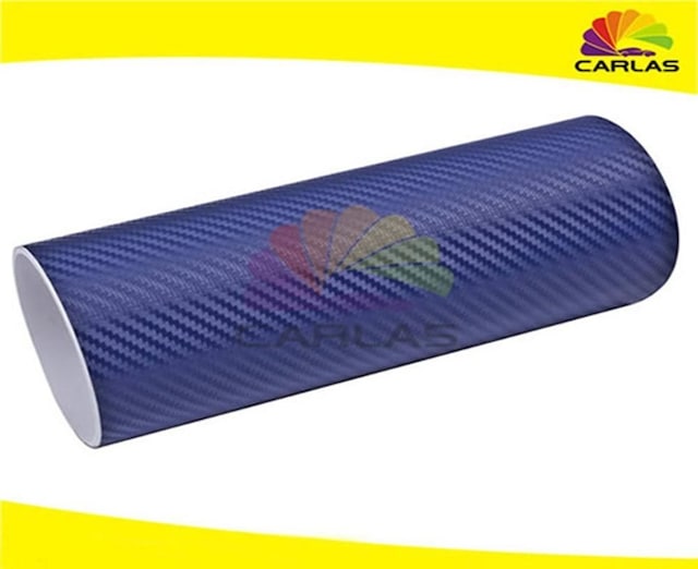 Oto Karbon Kaplama Folyo Hava Kanallı Mavi 152Cm X 10M
